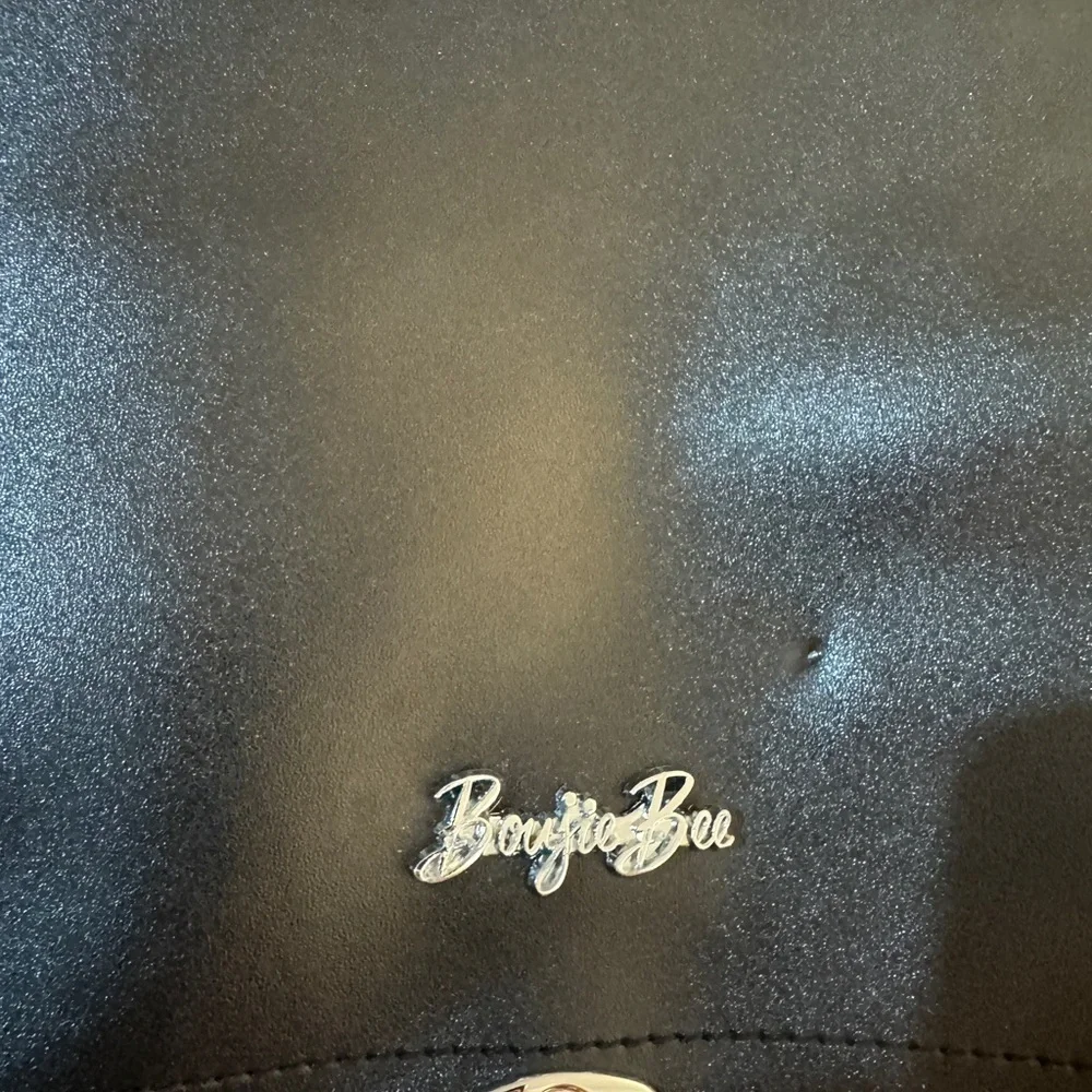 Boujie Bee Laptop Backpack White Gray Snow Leopard Print Faux Leather